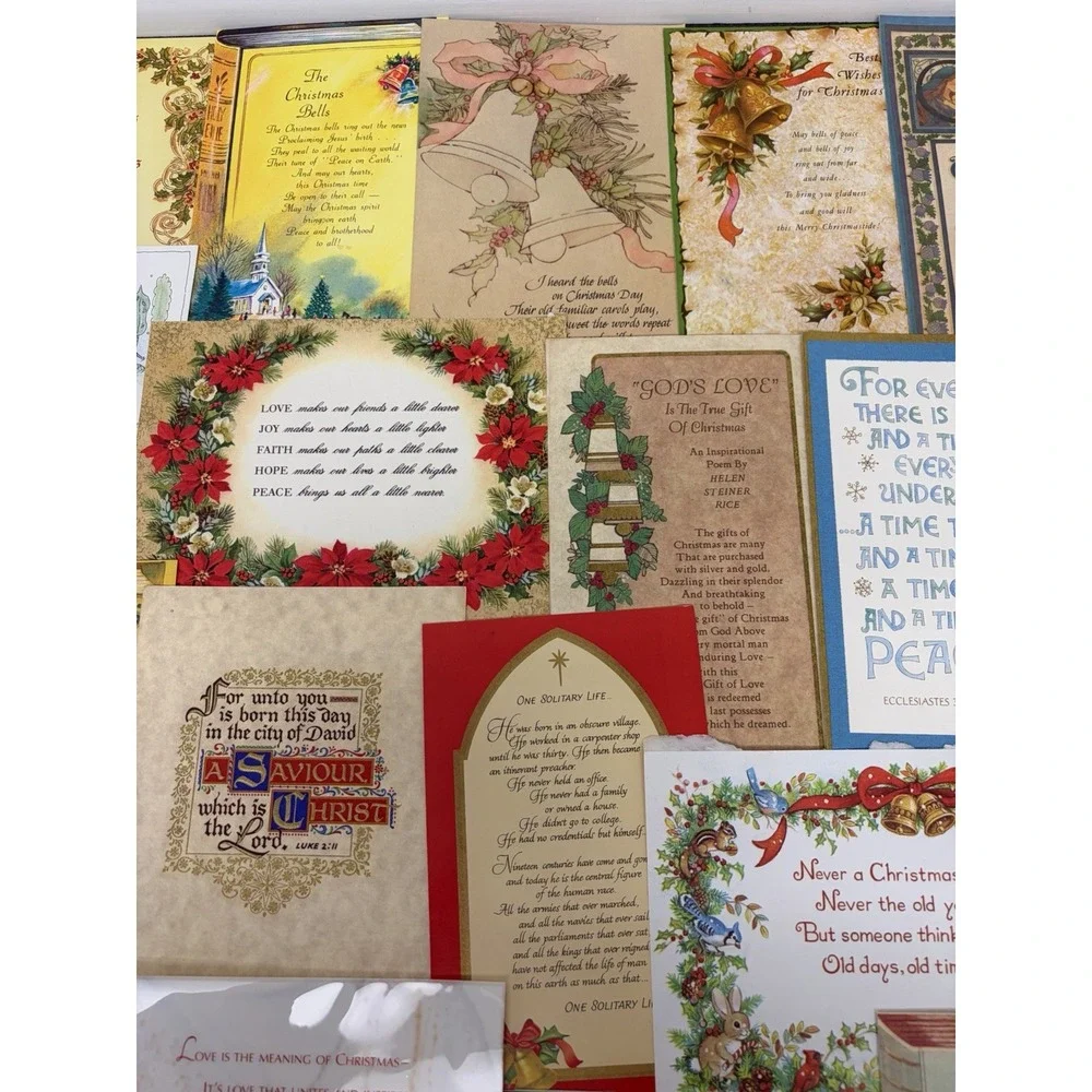 Vintage Christmas Cards Fronts ONLY Bible Verses More Scrapbooking Crafts 50+